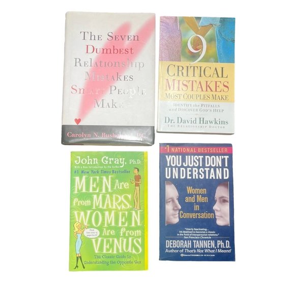 Relationship Couples Book Lot- Men From Mars 9 Critical Mistakes Hawkins Bushong - Picture 1 of 15